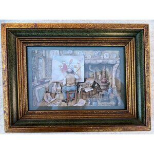Anton Pieck 3D Framed Diorama Art Three Wisemen Layered Art Vintage